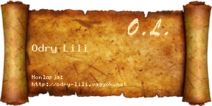 Odry Lili névjegykártya
